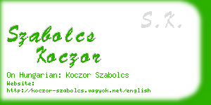 szabolcs koczor business card